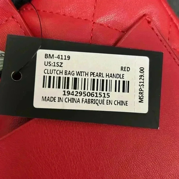 Small, red, Badley Mischka with pear handle also with shoulder strap. - Picture 7 of 10